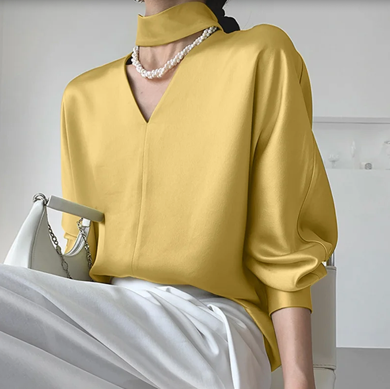 Elegant V Neck Blouse