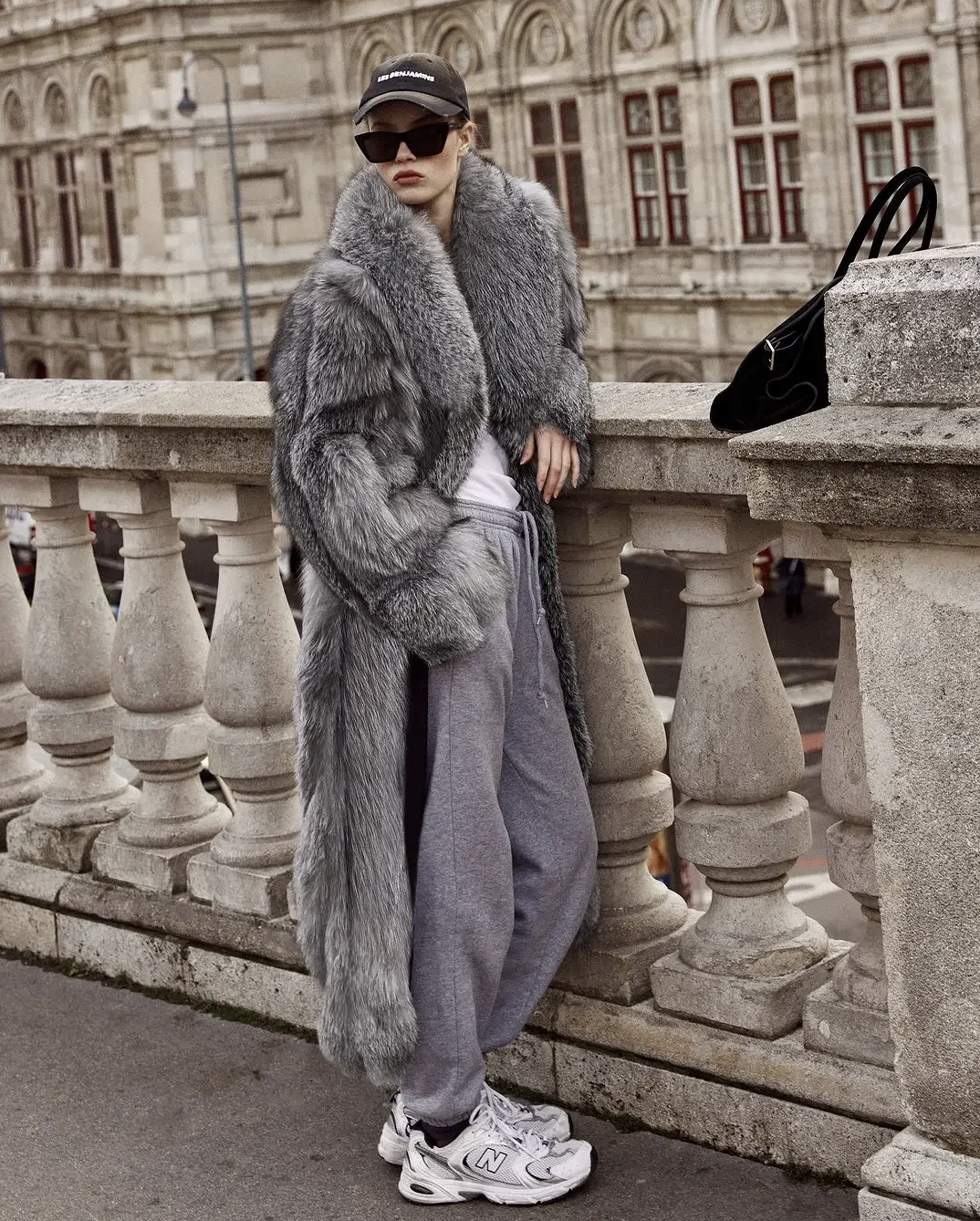 Woman wearing the Calle Ocho Fur Coat