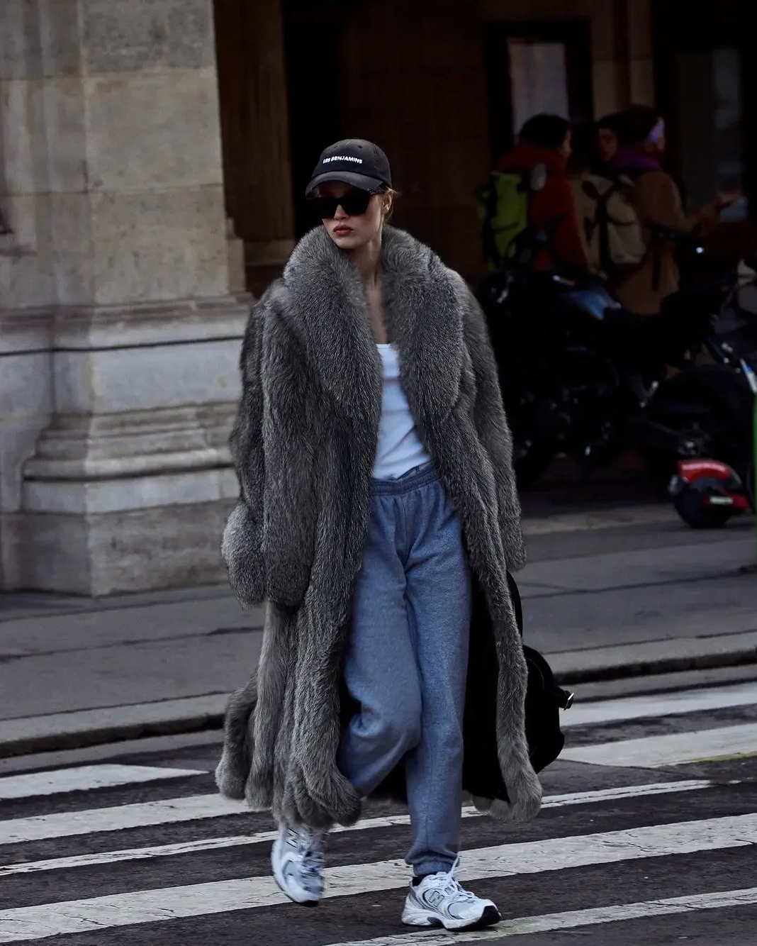 Woman wearing the Calle Ocho Fur Coat
