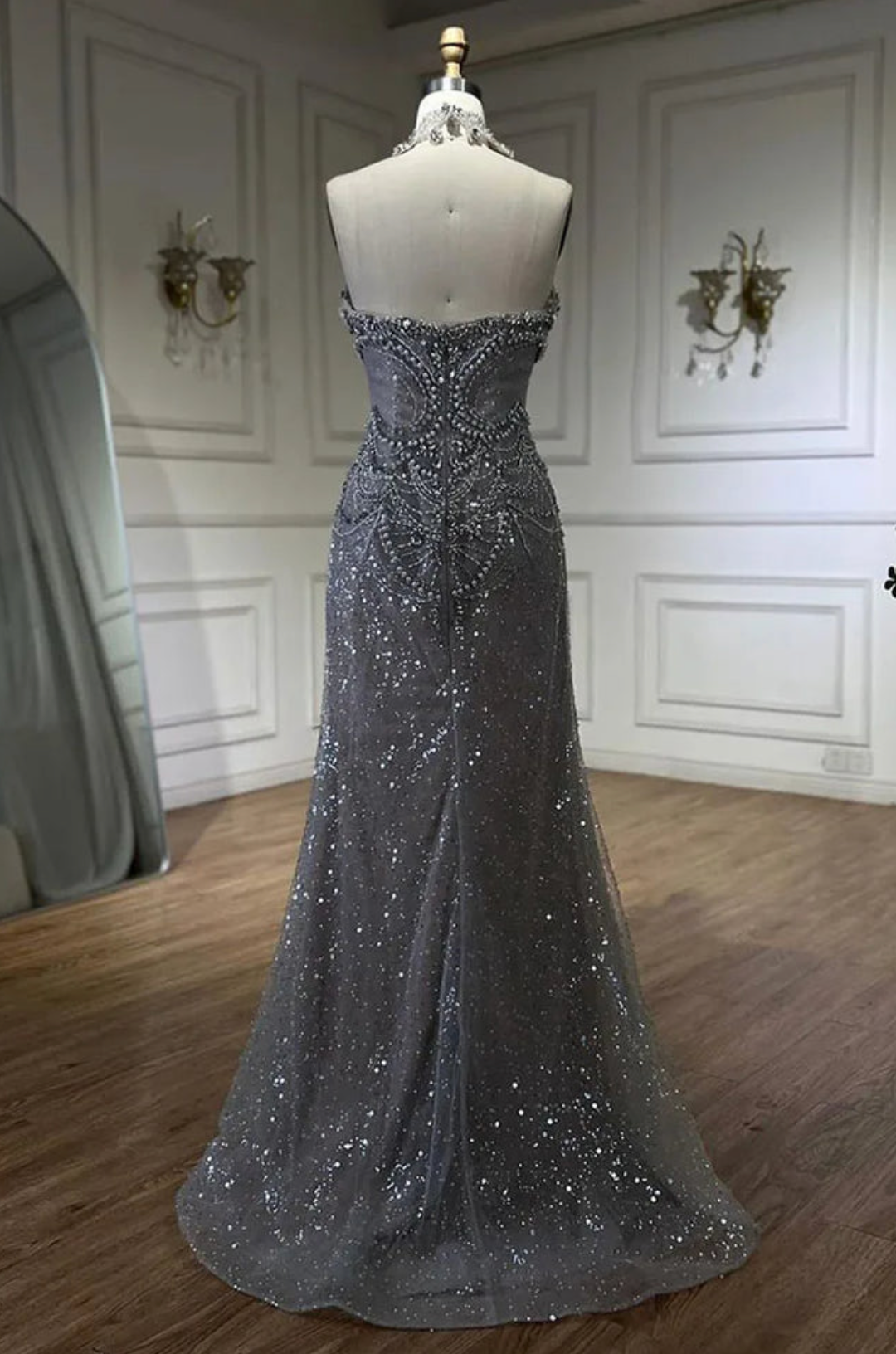 The Serene Crystal Beaded Gown