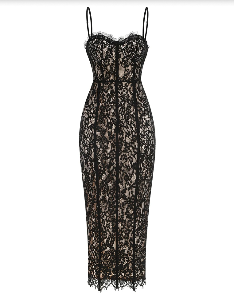 the Black Tie Lace Midi
