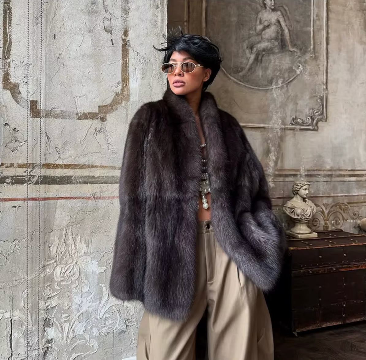 Woman wearing the Lincoln Fur