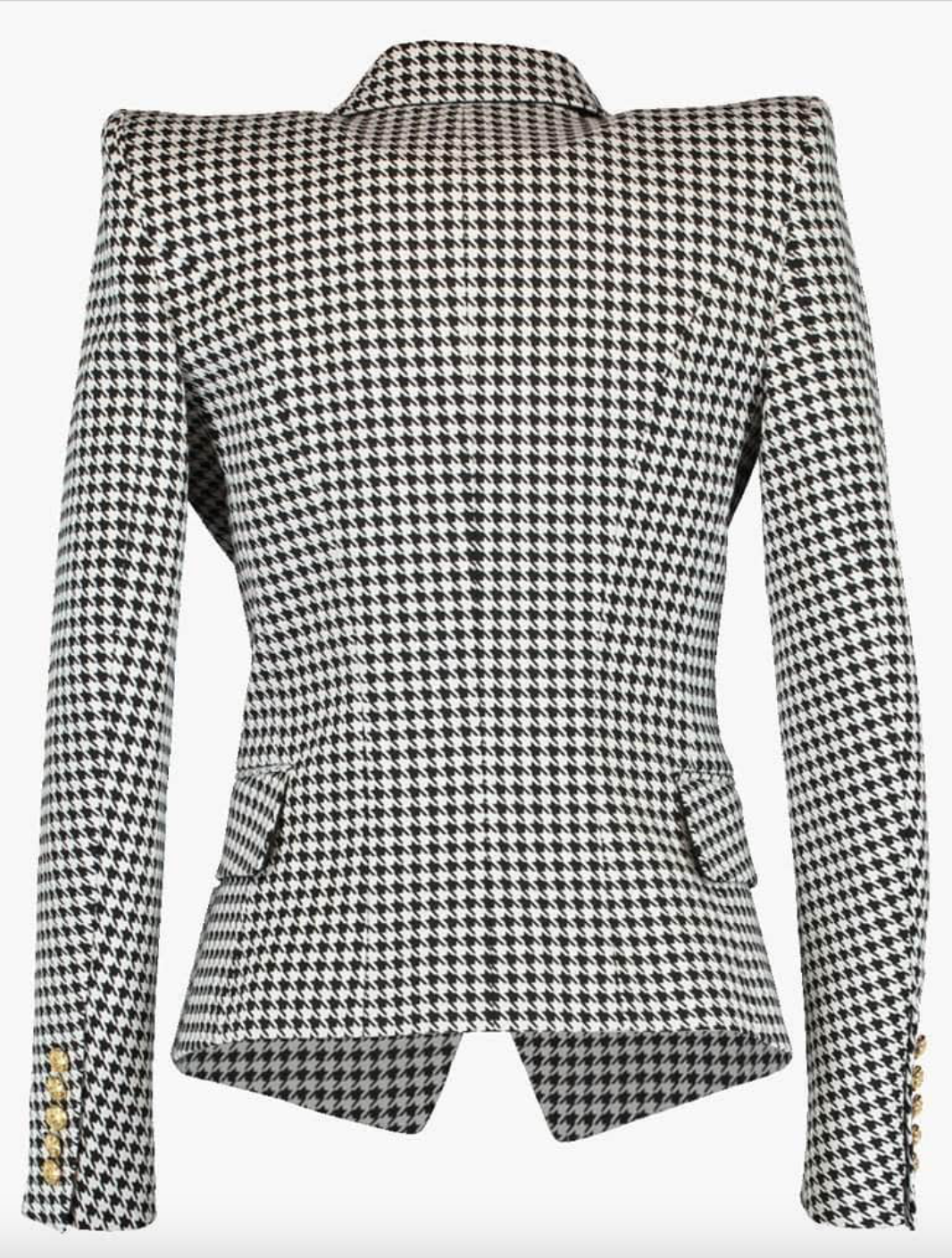 Striped Black/white Blazer with Gold Buttons and 3D pockets