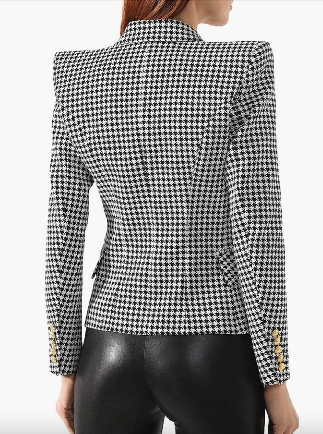 Striped Black/white Blazer with Gold Buttons and 3D pockets