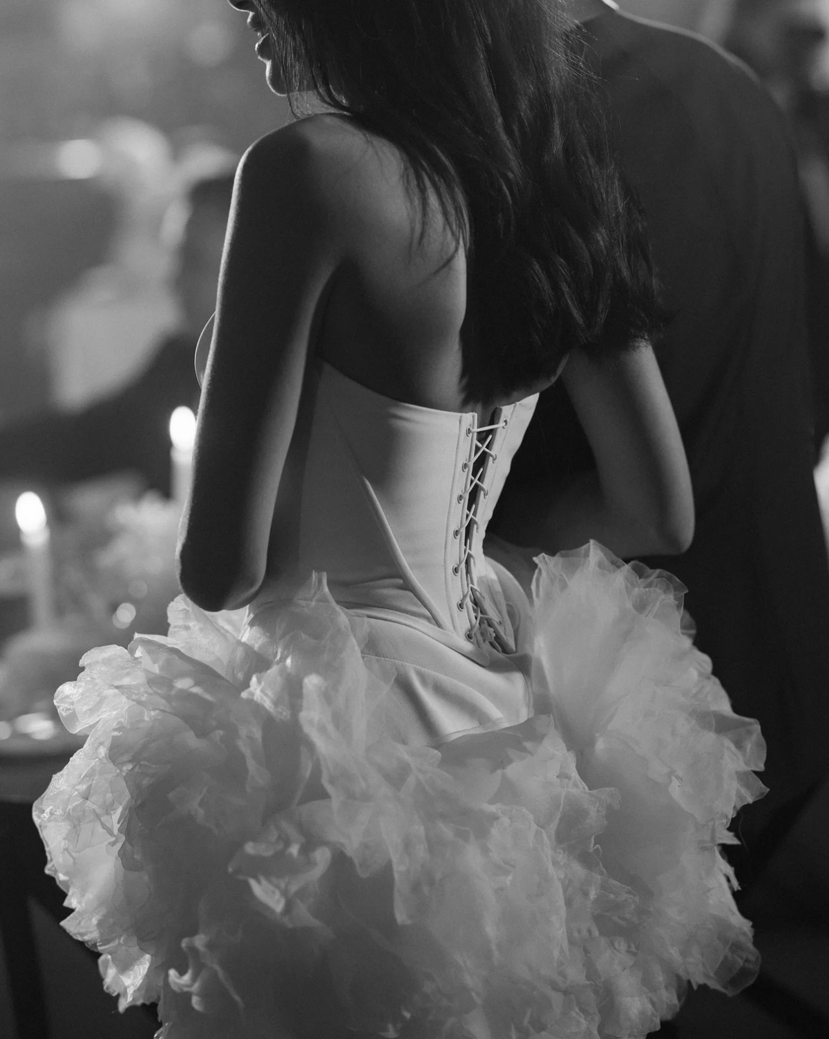 Woman wearing the Old Money Collection Couture Lazaro Cardenas Party Dress