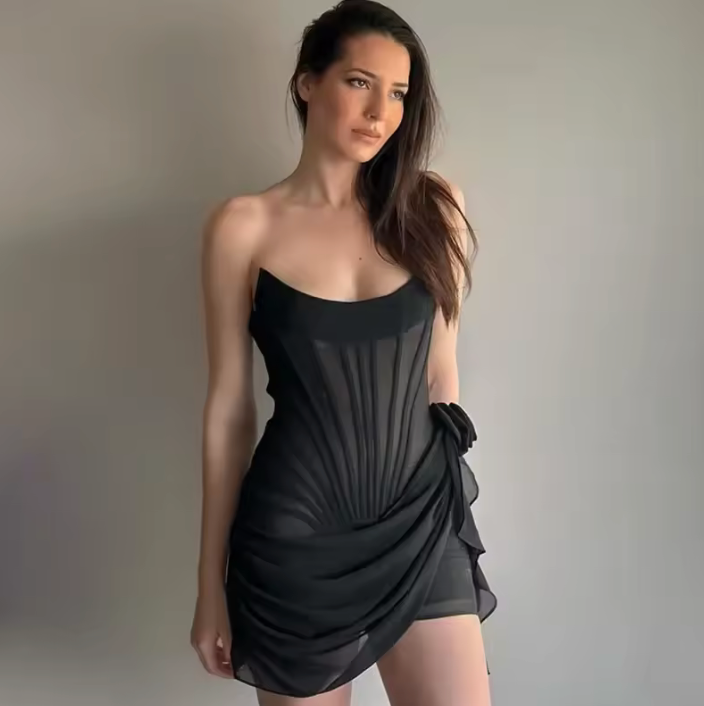 Woman wearing the Old Money Collection Couture Kyoto After Party Mini