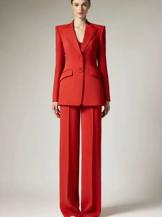 Woman wearing the Old Money Collection Couture Bowery Business Suit