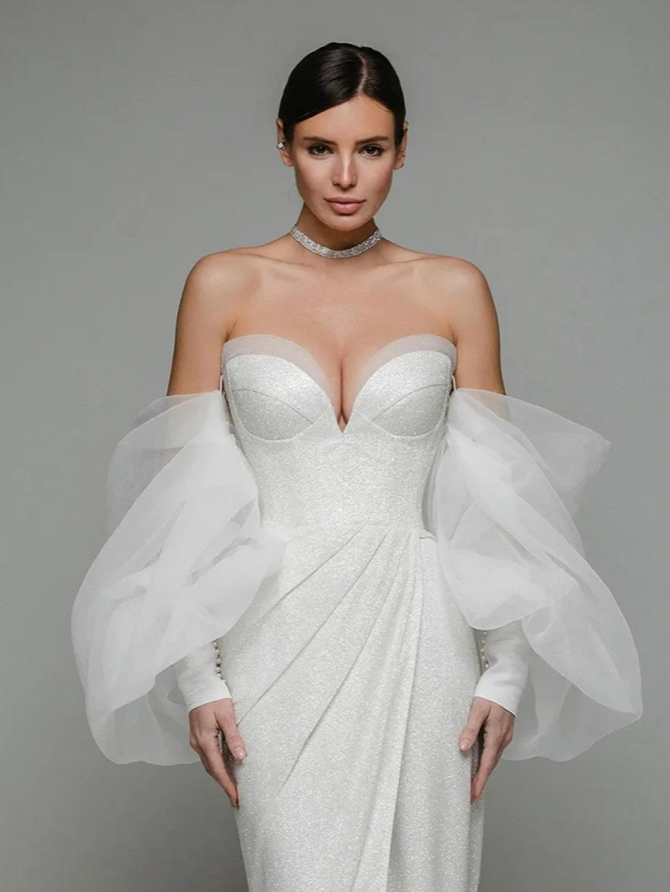 Sweetheart Bubble Sleeve Gown