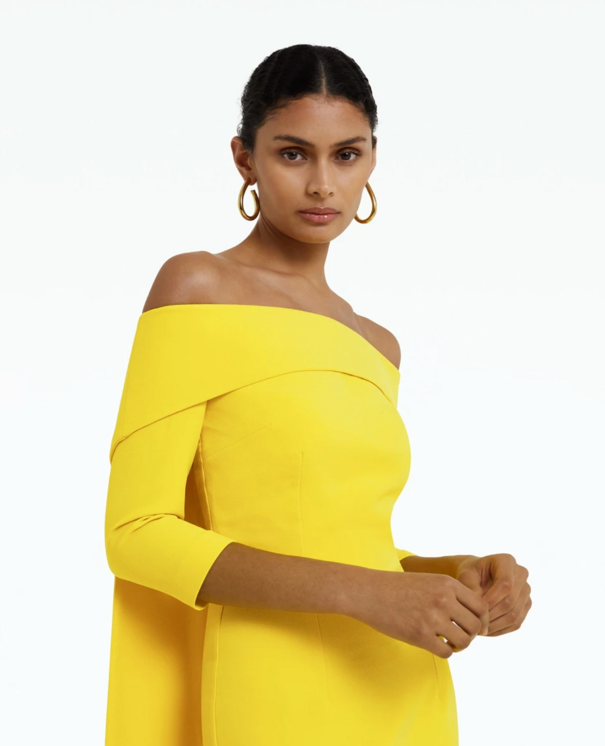 European Off The Shoulder Train Dress