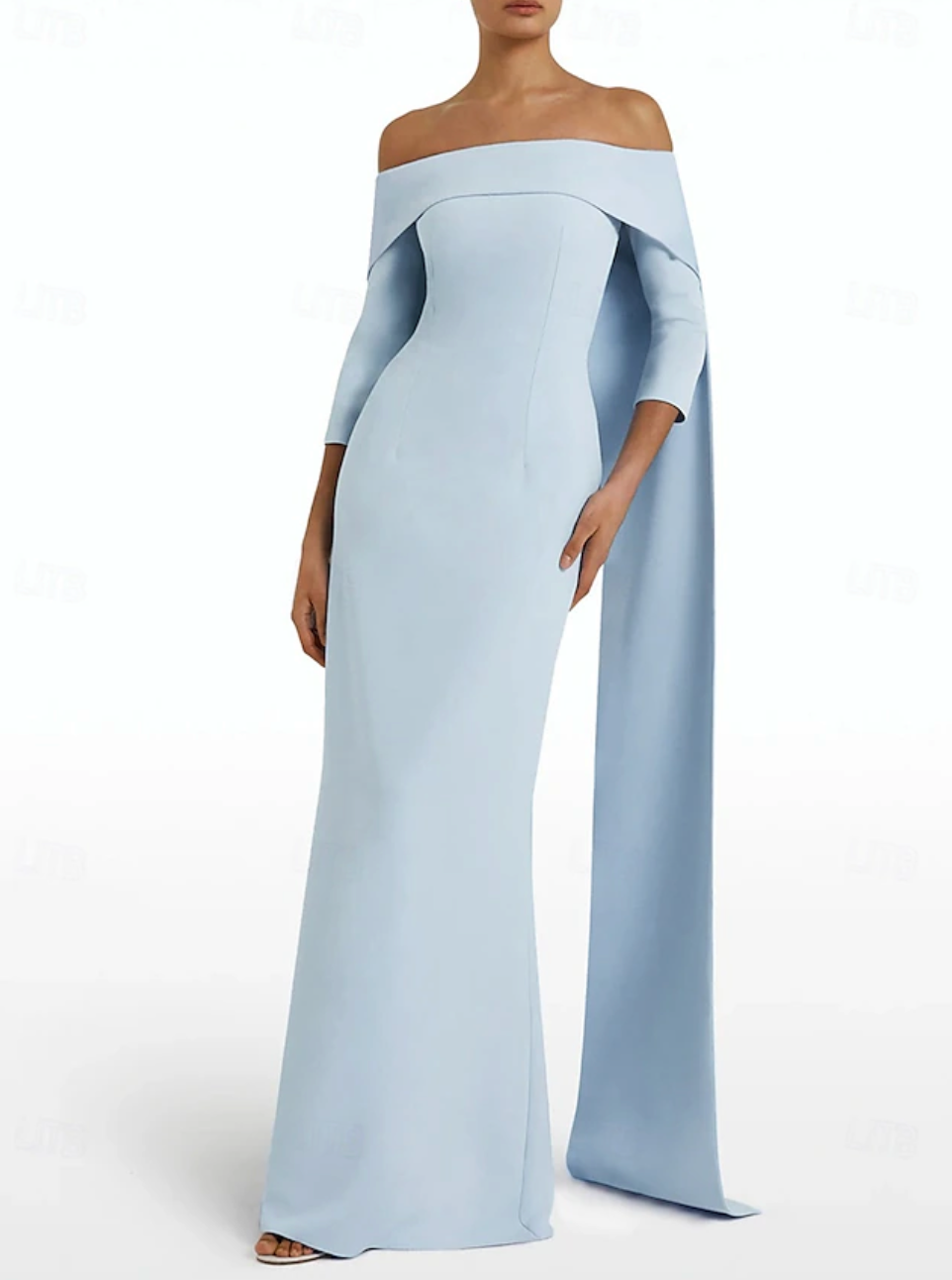 European Off The Shoulder Train Dress