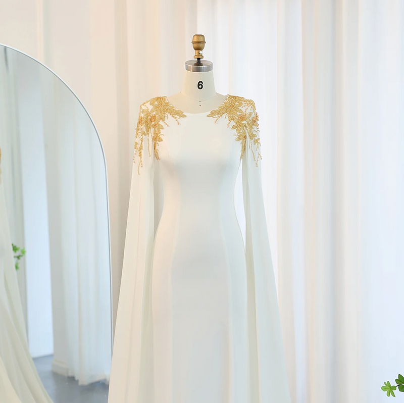 The Old Money Collection Willoughby Gown, an evening gown with gold embellishments