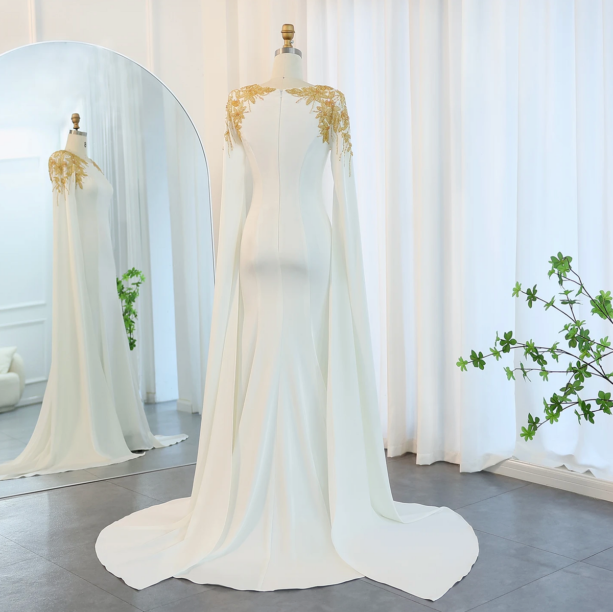 The Old Money Collection Willoughby Gown, an evening gown with gold embellishments