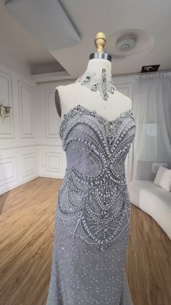 The Serene Crystal Beaded Gown