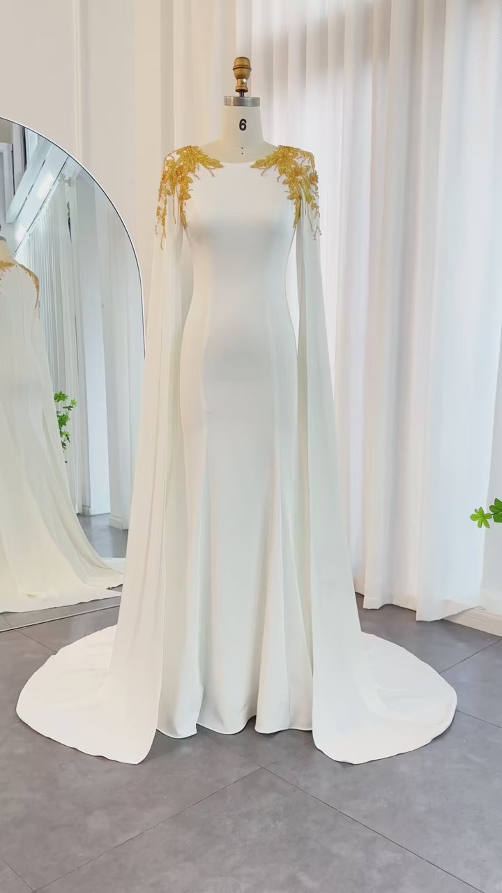 The Old Money Collection Willoughby Gown, an evening gown with gold embellishments