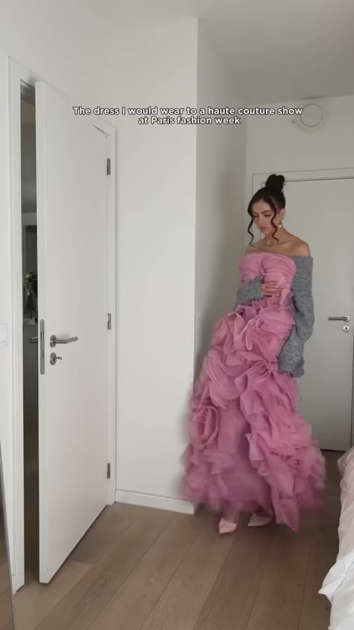 Woman wearing the Old Money Collection Organza Garden Dress video
