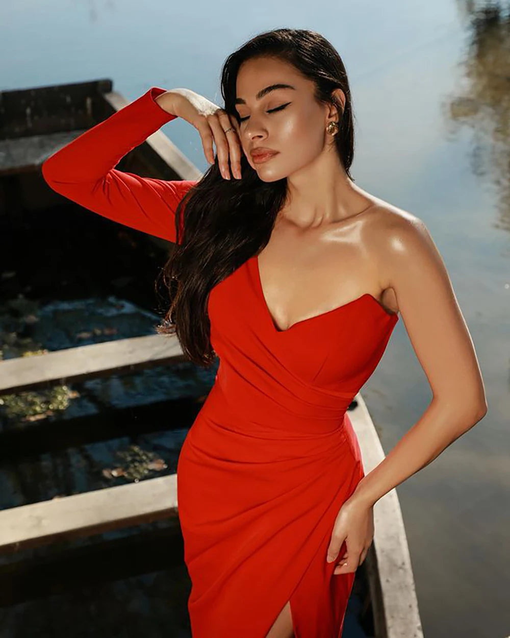 One Shoulder Sexy Maxi