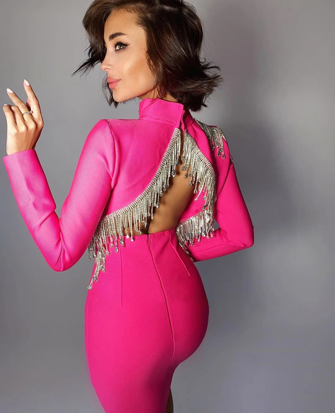 Backless Sequin Body-con Dress