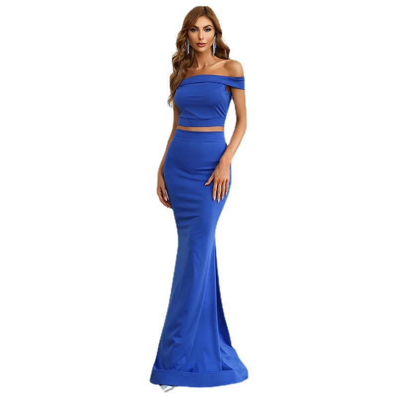 Bretan Two-Piece Blue Fishtail Gown