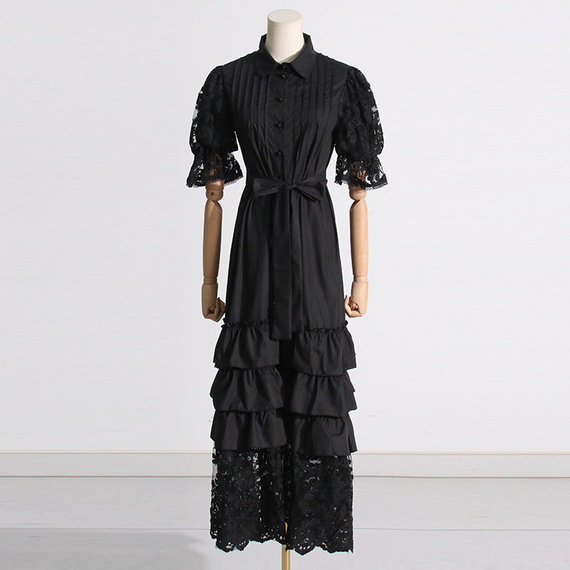 Single Breasted Lace Dress